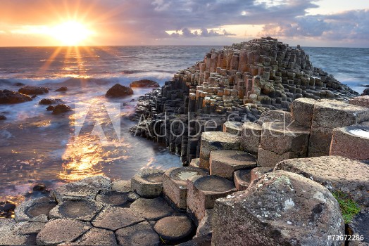 Picture of Sunset at Giant s causeway